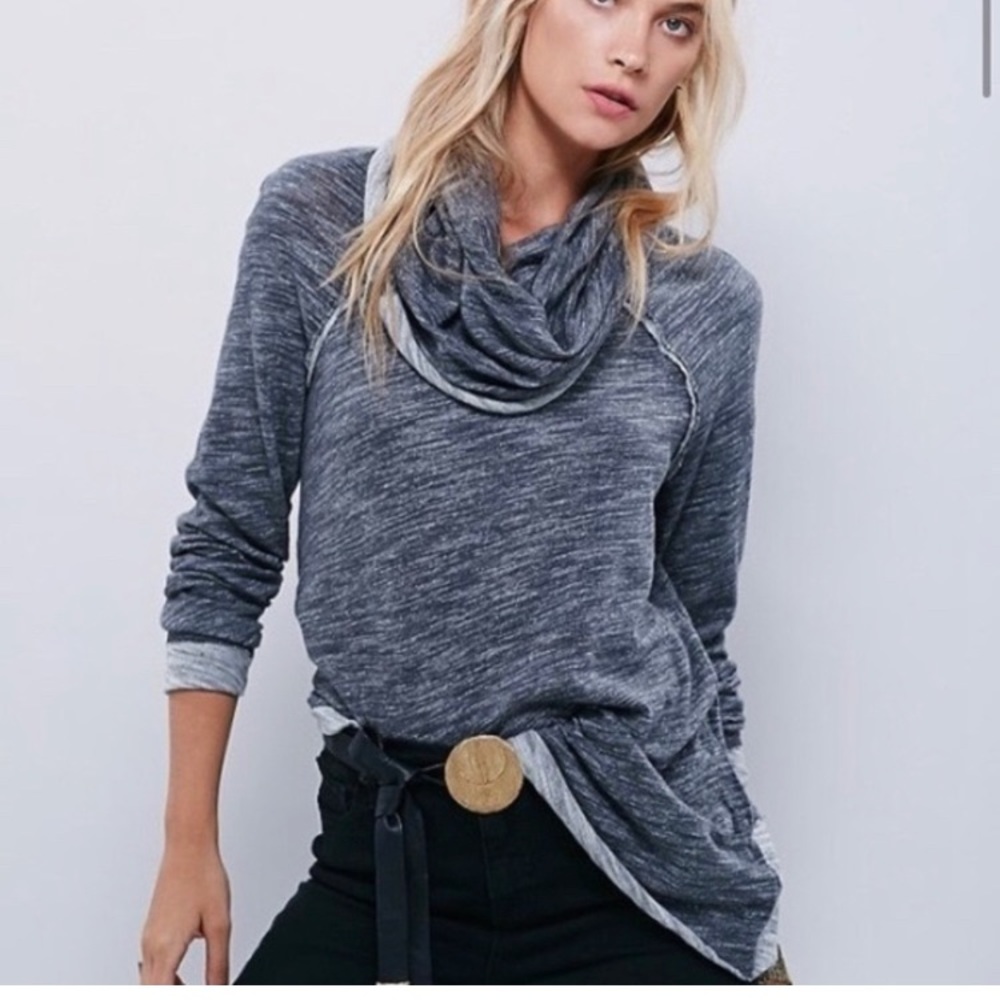 Free People lightweight Cowl Neck Shirt Size S